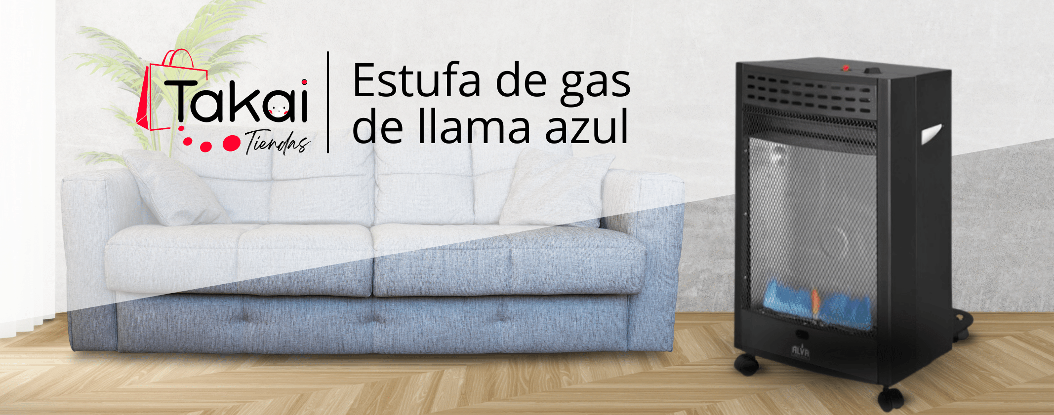 estufa llama azul
