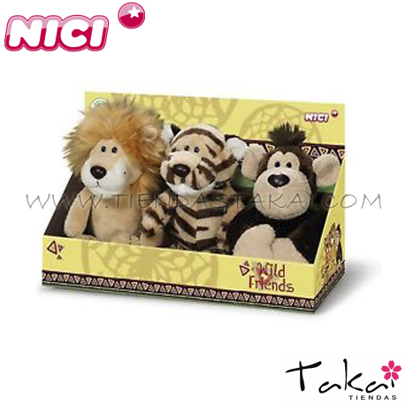 Set de peluches animales salvajes