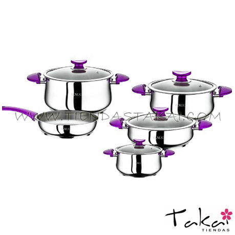 Juego de ollas acero inox 9pzas.