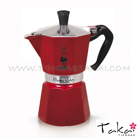 Cafetera express 6 tazas roja