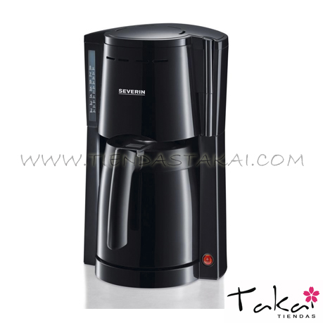 SEVERIN Cafetera negra c/vaso térmico