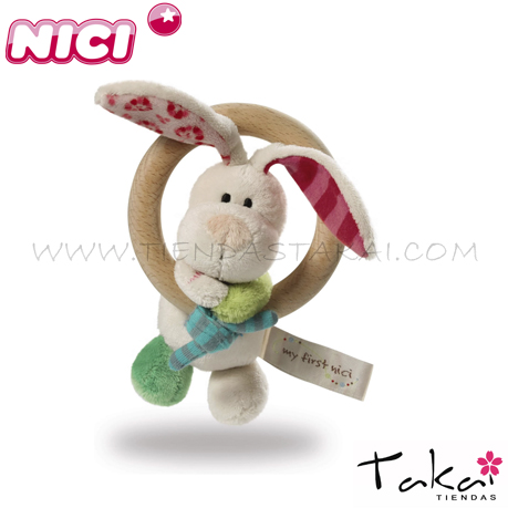NICI Conejito de peluche con aro de madera