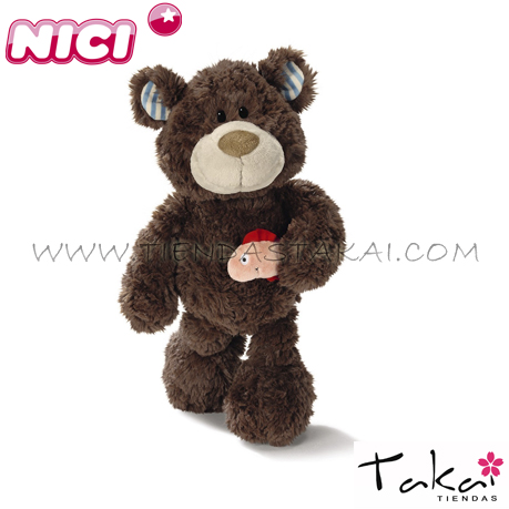 NICI Osito café con salmón de 25cm.